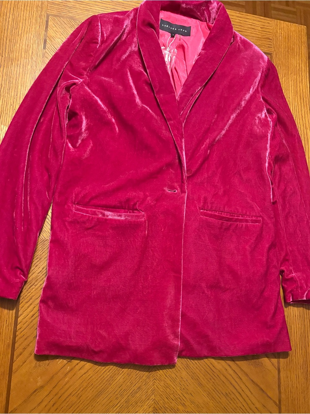 NWT Endless Rose Fuchsia hot pink Velvet Blazer size small